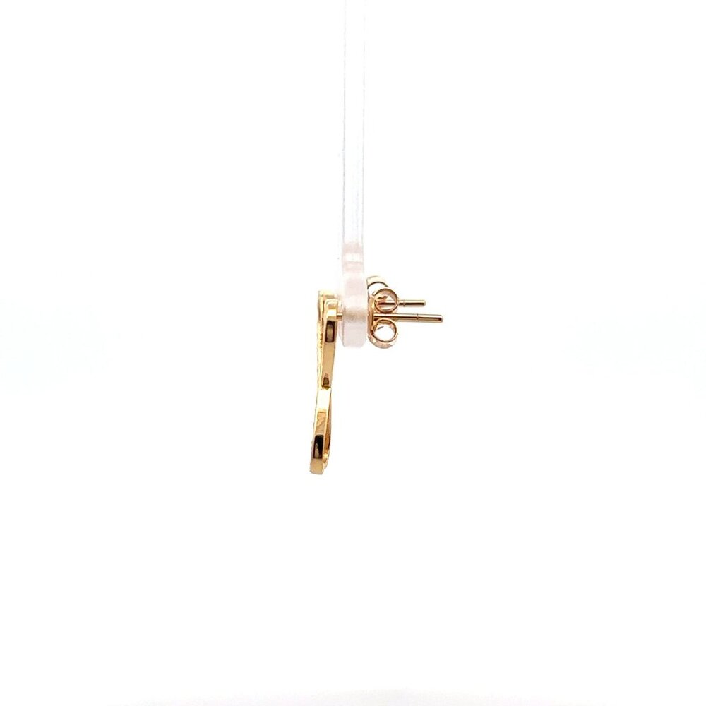 18K Gold Earrings Post Infinity 1.80 grams - Picture 5 of 9